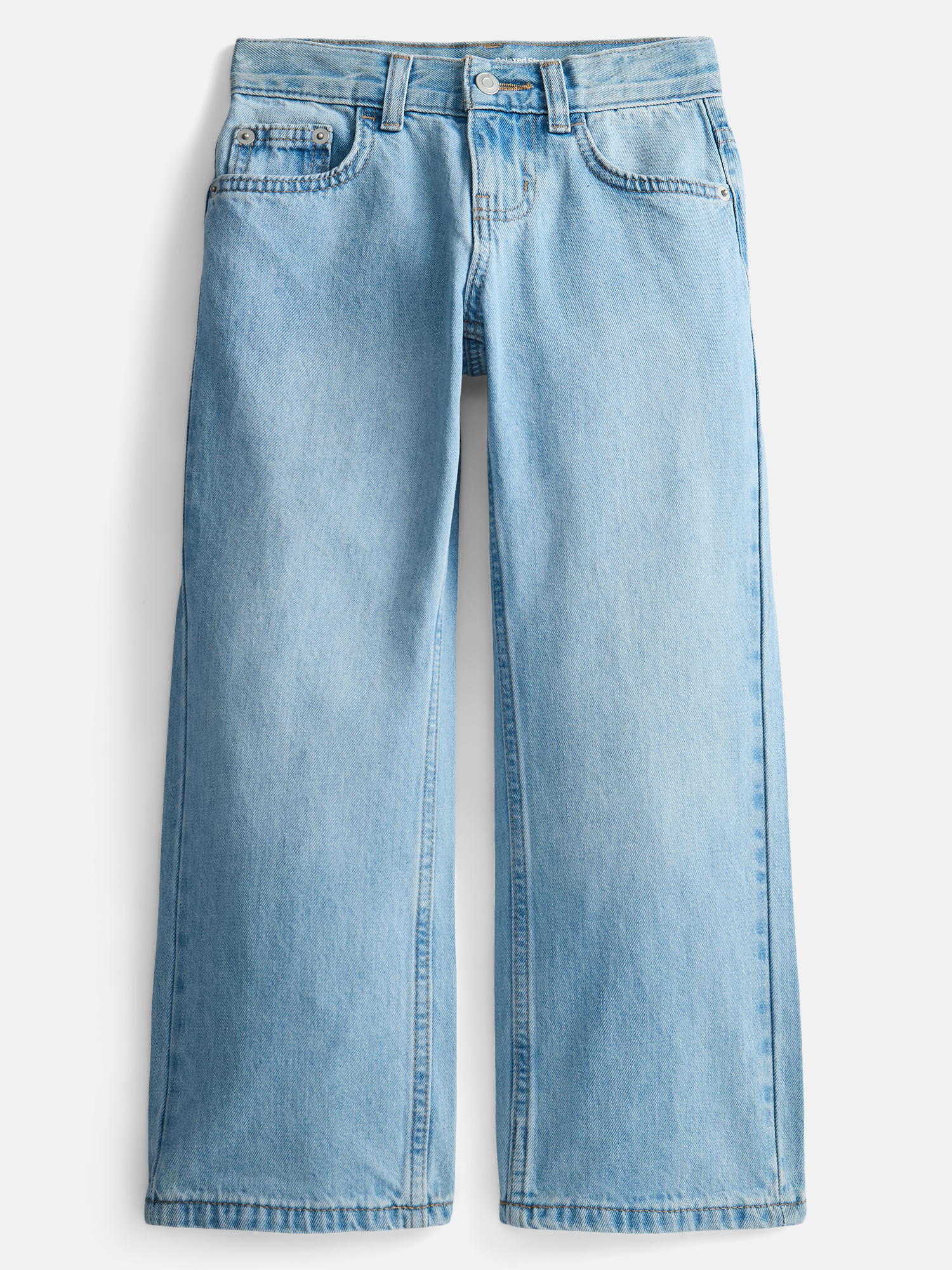 Wonder Nation Boys Relaxed Straight Leg Jeans, Light Wash, Size 6S