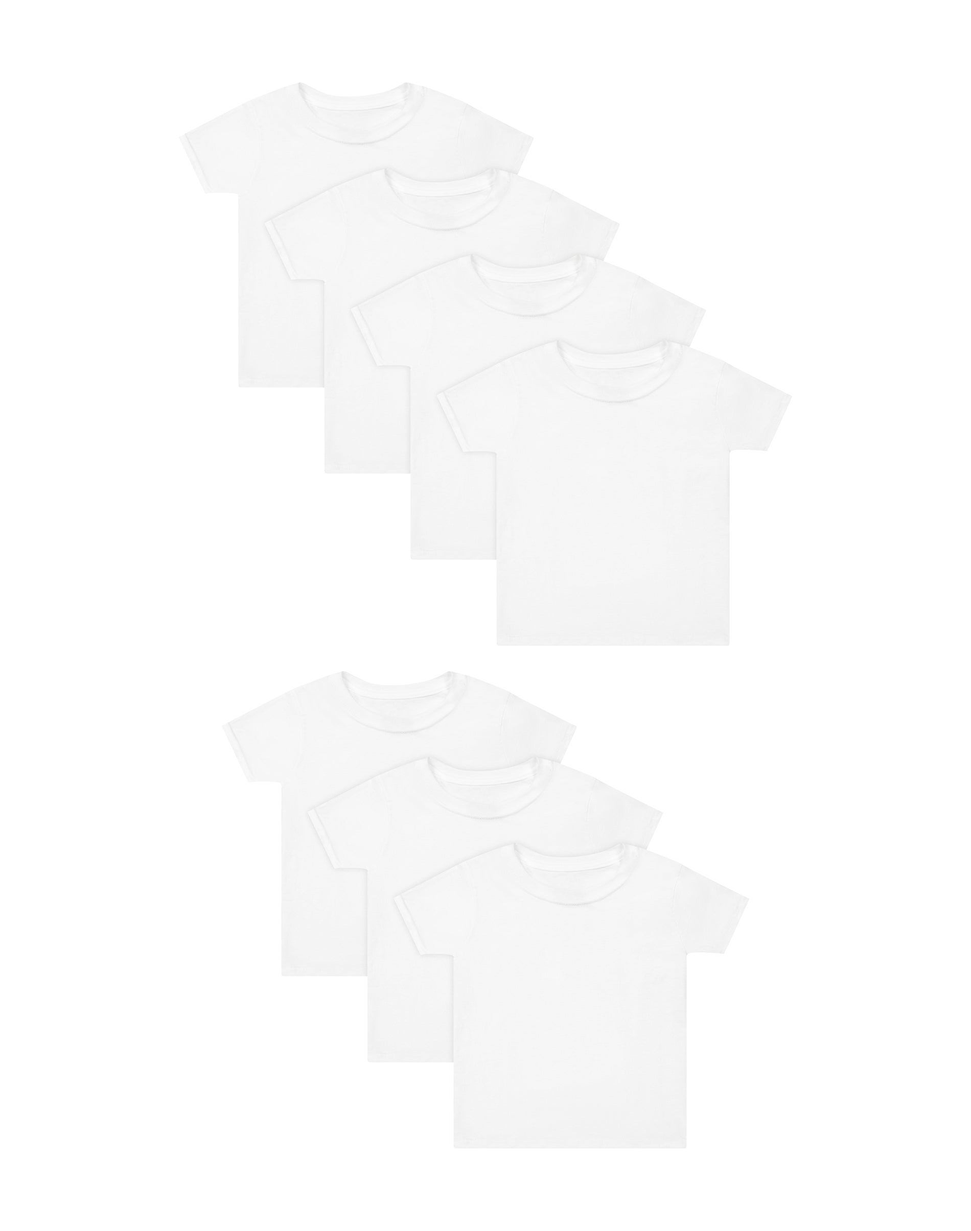 Hanes Toddler Boys' White Crewneck T Shirts Pack, 7-Pack, Cotton Tees 2T/3T